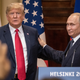 President Donald Trump and Russian President Vladimir Putin shake hands during a joint press conference after their summit on July 16, 2018 in Helsinki, Finland.